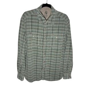 AIGLE corduroy 100% cotton button up long sleeve shirt Large